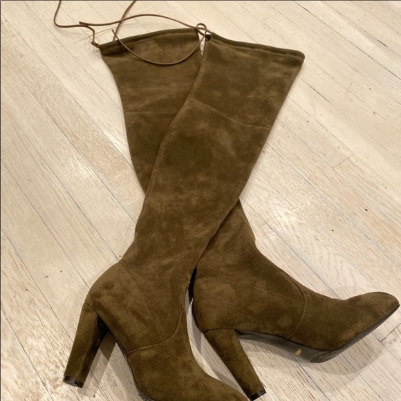 Kaitlyn pan olive green knee boots new 7 - Picture 10 of 14